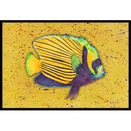 Carolines Treasures 8577MAT 18 X 27 In. Tropical Fish On Mustard Indoor Or Outdoor Mat